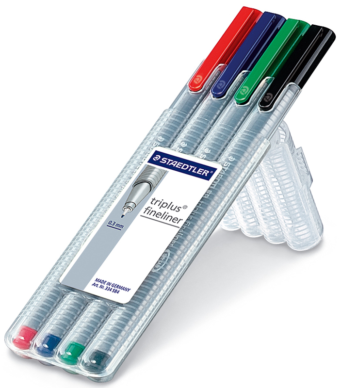 Fineliner Pen Mm Pack Of Assorted Colours Staedtler Triplus