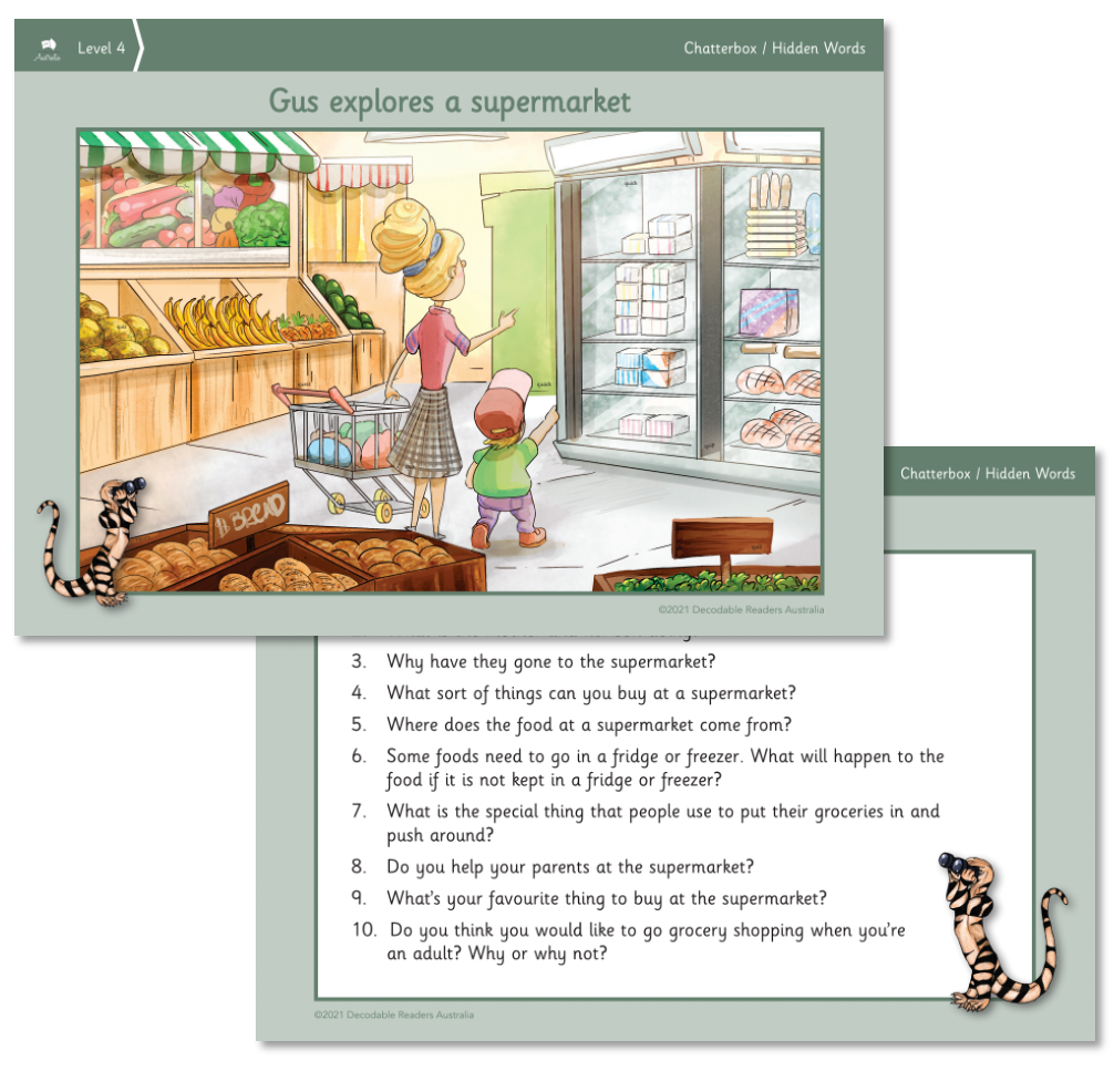 Decodable Readers Level 1-8 Chatterbox Receptive & Expressive Language Card Set