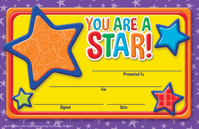 Certificate - Colour My World You Are A Star - Pk 36 | Harleys - The ...