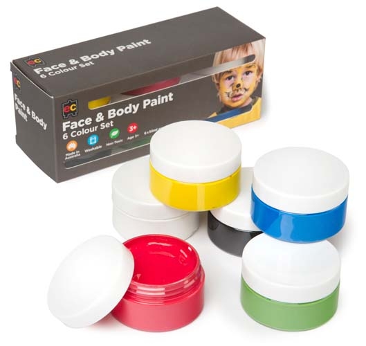 Face & Body Paint Set of 6 x 50ml | Harleys - The Educational Super Store