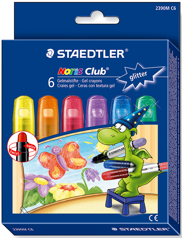 Gel Twister Crayon Glitter Pack Of 6 Staedtler Noris Club Harleys The Educational Super Store