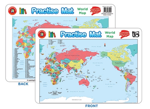 Practise Mat - World Map | Harleys - The Educational Super Store