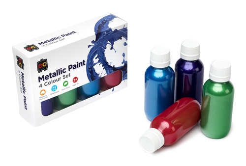 Rainbow Paint Metallic Set Of 4 X 100ml Harleys The Educational