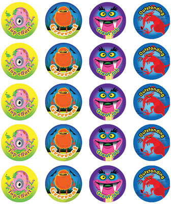 Stickers - Monsters - Pk 100 | Harleys - The Educational Super Store