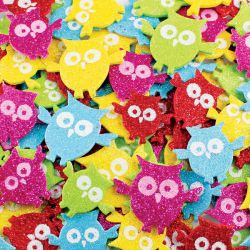 Adhesive Glitter Foam Owls (Pack of 120) 9320325011705