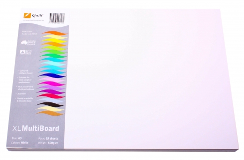 Cardboard A3 Pk 25 600Gsm White - Xl Multiboard (White) 9310703904101