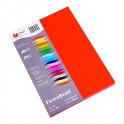 Cardboard A4 Pk 50 230Gsm Fluro Red 9310703500105