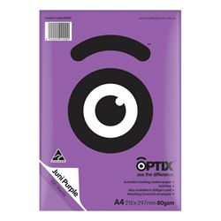 Copy Paper Optix A4 80gsm Pk 100 (Juni Purple, A4) 9311995315149