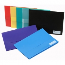 Document Wallet Plastic Velcro Closure Foolscap Marbig Polypick (Blue, Each) 9312311201115