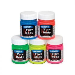 Face Paint Pack of 5 x 40ml - Derivan (Fluoro Colours) 9310097020074