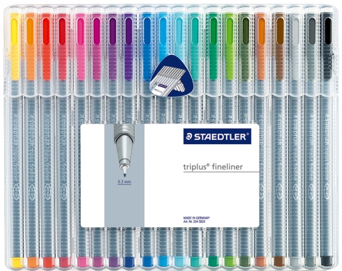 Fineliner Pen 0.3mm Pack of 20 Assorted Colours Staedtler Triplus  (Pack of 20) 4007817334102