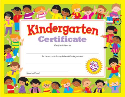 Kindergarten Certificate Award Certificates | Harleys - The Educational ...