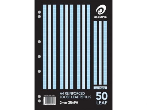 Loose Leaf Refills A4 2mm Graph Pk 50 Olympic 24294