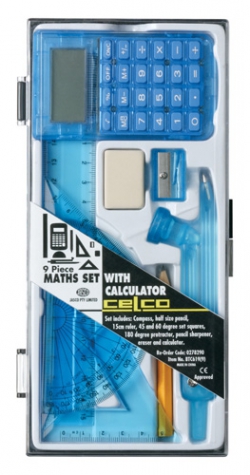 Maths Set 9 Piece With Calculator Celco 9311960278295