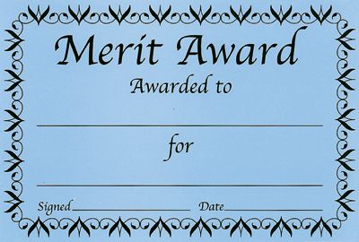 Merit Award C Black On Blue - Single 9317331013199