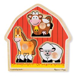 Farm Animals Jumbo Knob Wooden Puzzle 3pc 2770000723527