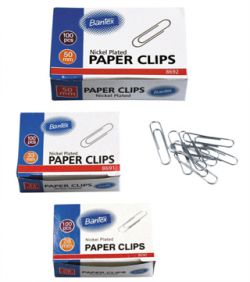 Paper Clips 33mm Metal Carton Of 1000 [10 Boxes of 100] Bantex ...