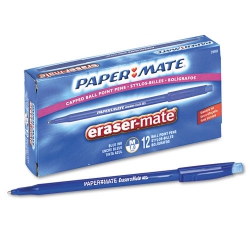 Pen Medium Erasable Blue Ballpoint Eraser Mate Box 12 (Blue) 041540391012