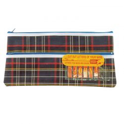 Pencil Case 325 x 165mm - 2 Zip Tartan Jumbo 4573003567505