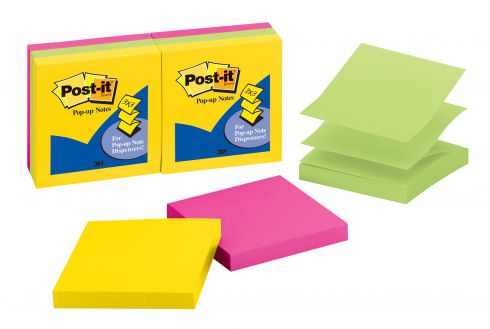 Pop Up Post-It Notes (Ultra Bright, 76 x 76mm, Pack of 6) 021200725005