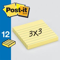 Post-it Note 73mm x 73mm Ruled Yellow 021200590207