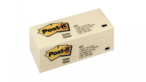 Post-it Notes #653 36mm x 48mm  (Canary Yellow, Pack of 12) 0021200003226