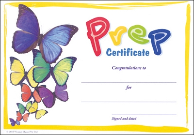 Prep Certificate Butterfly | Harleys - The Educational Super Store