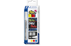 Chalk Markers Pk 4 Staedtler Lumocolor (Red Blue White Yellow)