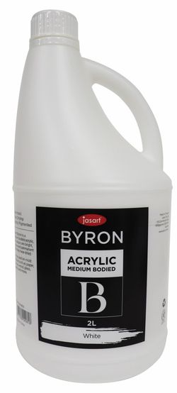 PAINT JASART BYRON ACRYLIC 2 LITRE WHITE Secondary School Senior Art Medoium Bodied