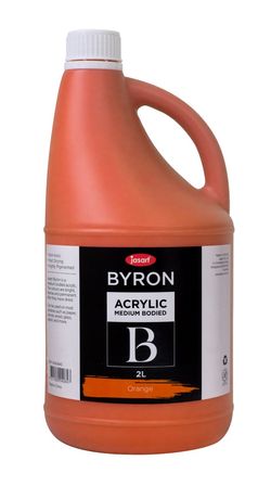 PAINT JASART BYRON ACRYLIC 2 LITRE ORANGE Secondary School Senior Art Medium Bodied