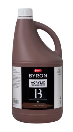 PAINT JASART BYRON ACRYLIC 2 LITRE BURNT UMBER SECONDARY SCHOOL PAINT MEDIUM BODIED SENIOR SCHOOL