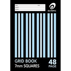 Grid Book A4 48 Page Olympic Stripe 7mm Squares Stapled [G748] 9310353004152