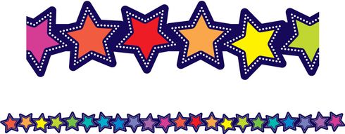 Rainbow Stripes (Stars) - Die-Cut Border