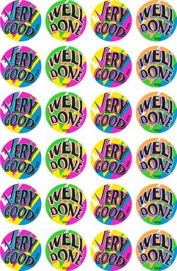 Very Good/Well Done - Fluoro Stickers (Pack of 96)