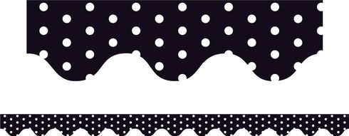 Black Polka Dots - Scalloped Borders (Pack of 12)