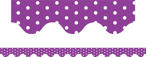 Purple Polka Dots - Scalloped Borders (Pack of 12)