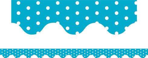  Blue Polka Dots - Scalloped Borders (Pack of 12)
