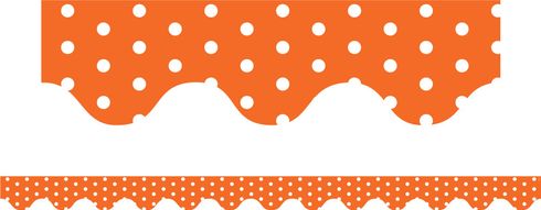 Orange Polka Dots - Scalloped Borders (Pack of 12)