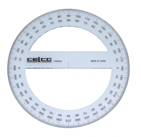 Protractor 150mm 360 Degrees Round Celco 9311960307599