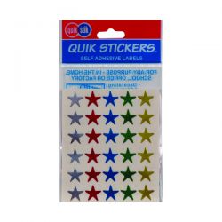 Quik Stik Stars Asst Colours Pk 150 Self Adhesive Labels 9414514202057