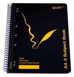 Quill 3 Subject Notebook (A4, Each, 300 Pages) 9310703105997