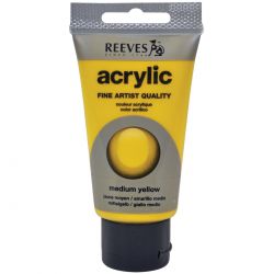 Reeves Acrylic 75mL Medium Yellow - Senior Acrylic 2770000028639