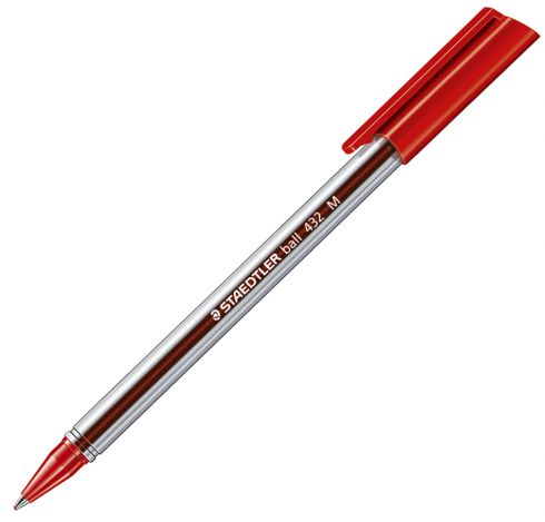 Triangular Ballpoint Pen Medium Staedtler Stick 432 (Red, Each) 4007817432051