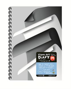 Visual Art Diary A4 40 Leaf Black 120gsm &amp; White 110gsm Cartridge Poly Cover Micador  (Each) 2770000659369