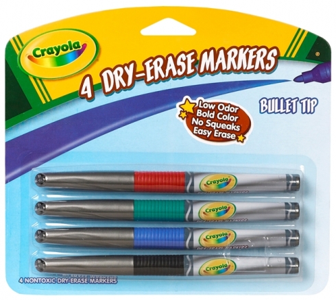 Whiteboard marker pk 4 Crayola bullet Tip dry erase () 0071662086299