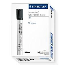 Whiteboard Marker Pk 10 Black Bullet - Staedtler 351 - 2MM 4007817328910