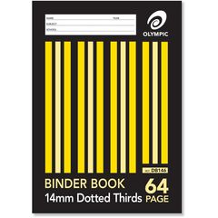 Binder Book A4 64 Page Olympic Stripe 14mm Dotted Thirds Stapled [DB146i] 9310029050643