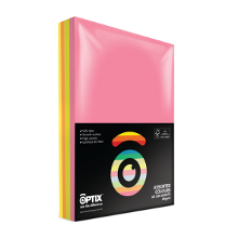 Copy Paper A4 Pk 500 Optix 80gsm Asst Fluro Colours  9310029934493