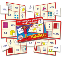 Percentages, Decimals and Fractions Bingo 9421002411402