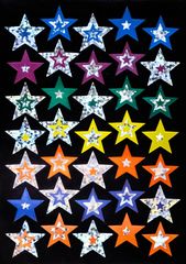 Silver Stars - Foil Stickers (Pack of 105)